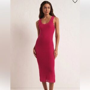 NEW Z Supply Knit Ibiza Maxi Dress Pink Large